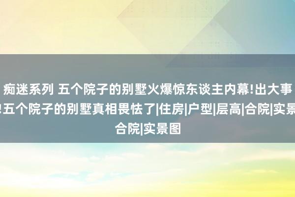 痴迷系列 五个院子的别墅火爆惊东谈主内幕!出大事了!五个院子的别墅真相畏怯了|住房|户型|层高|合院|实景图