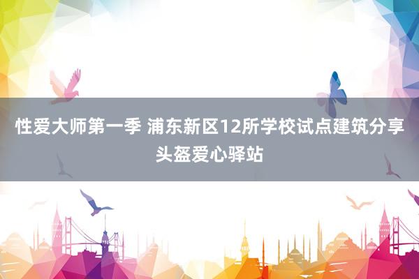性爱大师第一季 浦东新区12所学校试点建筑分享头盔爱心驿站
