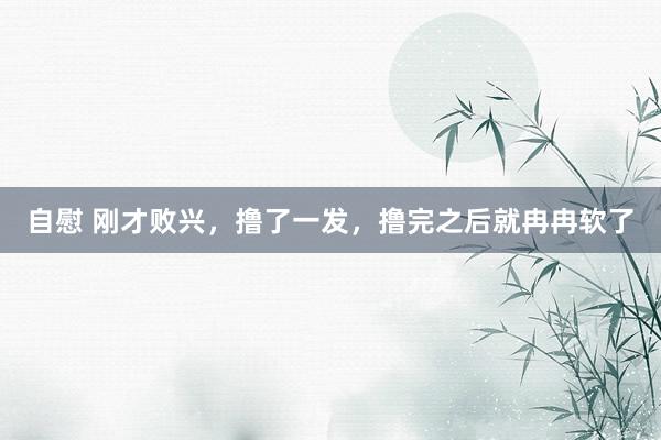 自慰 刚才败兴,撸了一发,撸完之后就冉冉软了